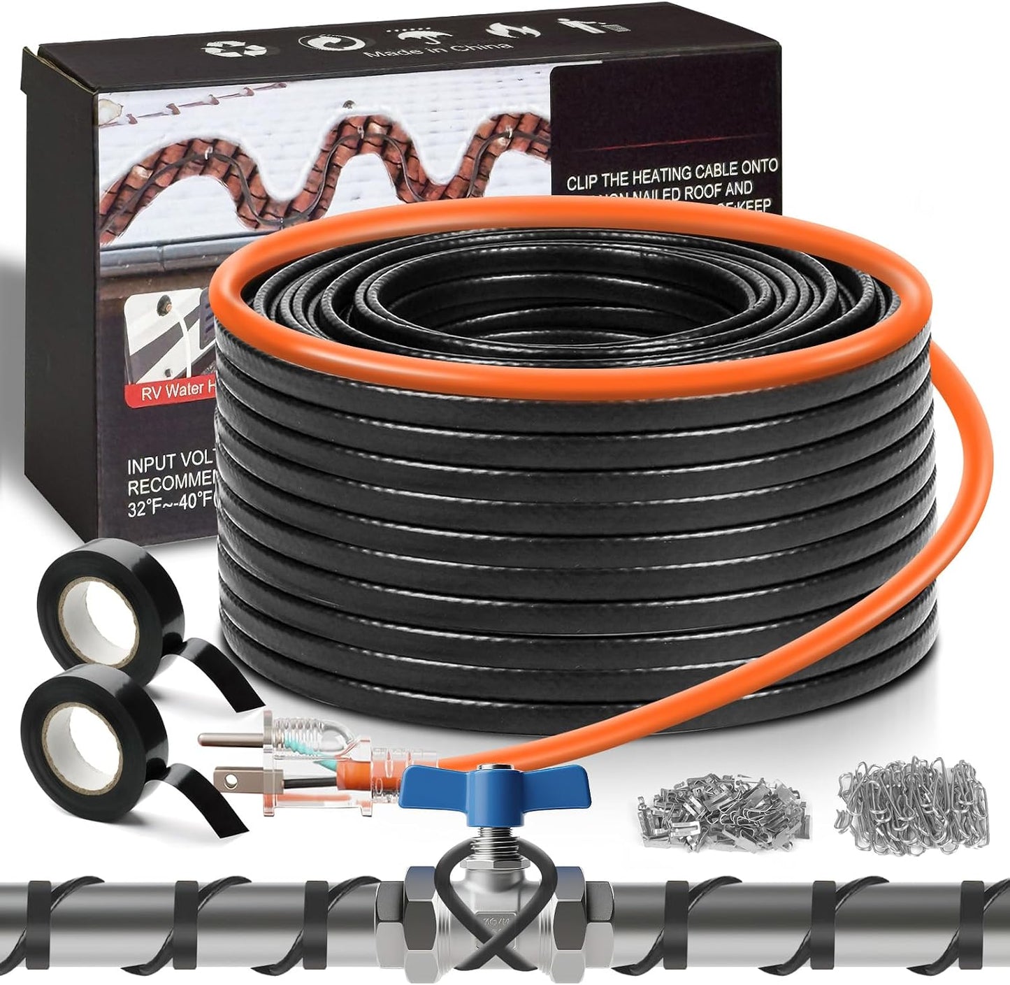 Cinta térmica 100ft para tuberías deshielo nieve