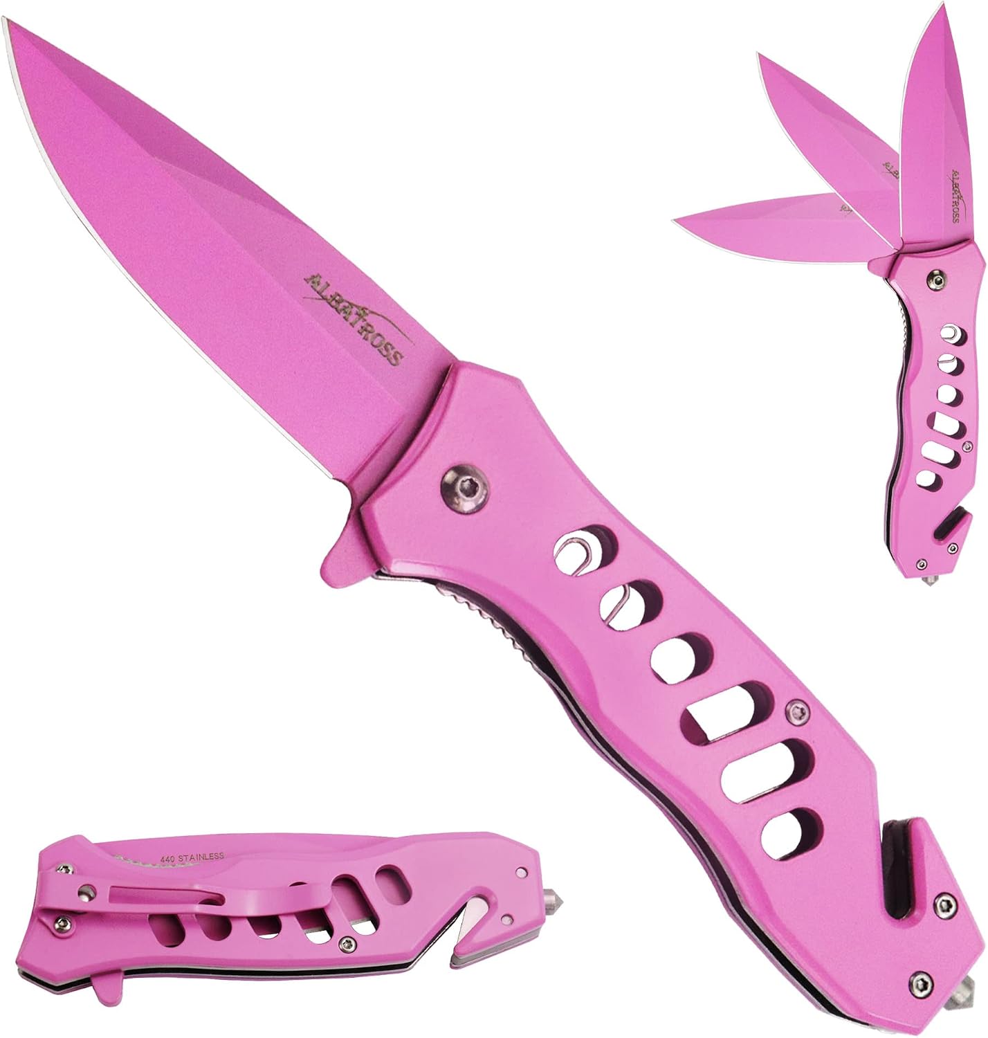 Cuchillo bolsillo plegable multifunción 3" acero inox 440C