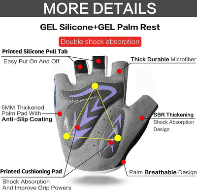 Guantes ciclismo niños 2-11 años medio dedo deporte