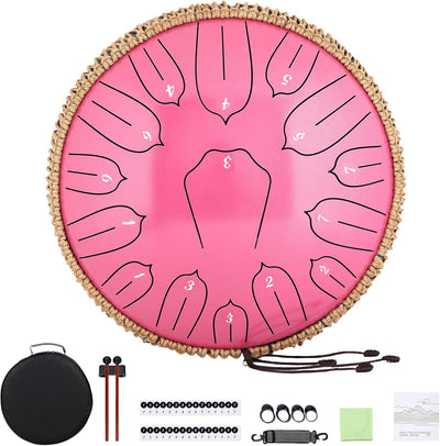Tambor Handpan 12pulg 15 Notas con Libro y Bolsa