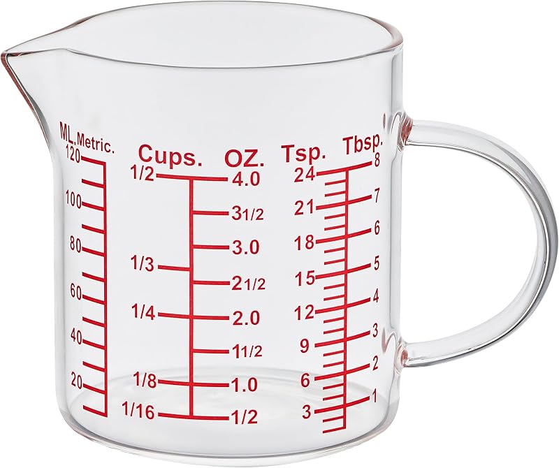 Vidrio medición mango aislado boquilla V borosilicato 4oz