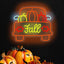 Letrero neón led camión calabaza otoño acción de gracias