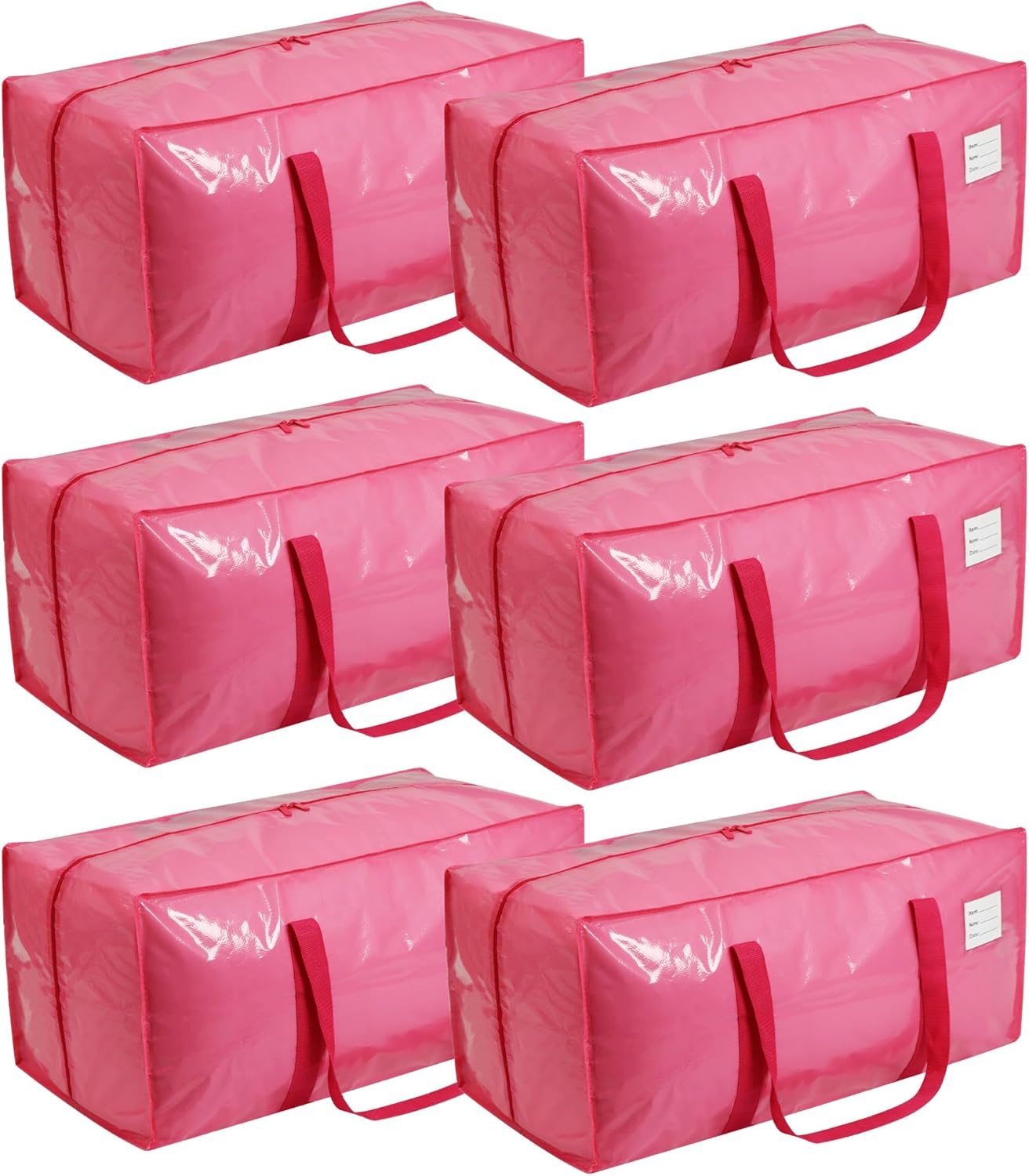 6 Pzas Bolsas Mudanza Resistentes Rosa con Cremallera