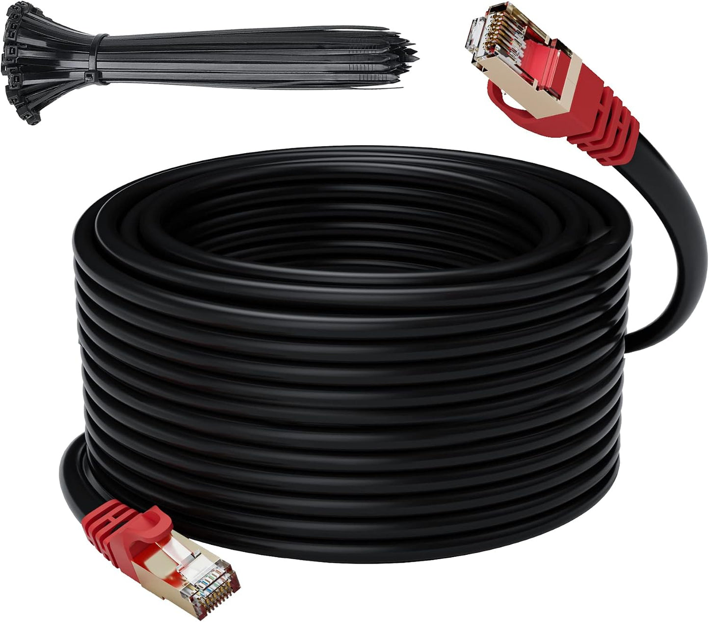 Cable Ethernet Cat7 blindado 10 Gbps 300pies