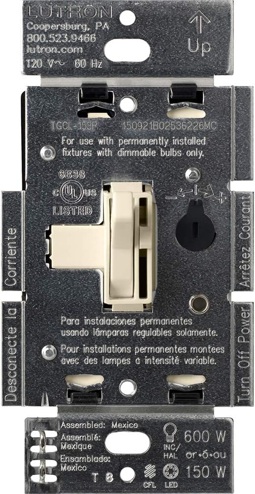 Interruptor regulador LED Lutron TGCL-153PH-AL 150W