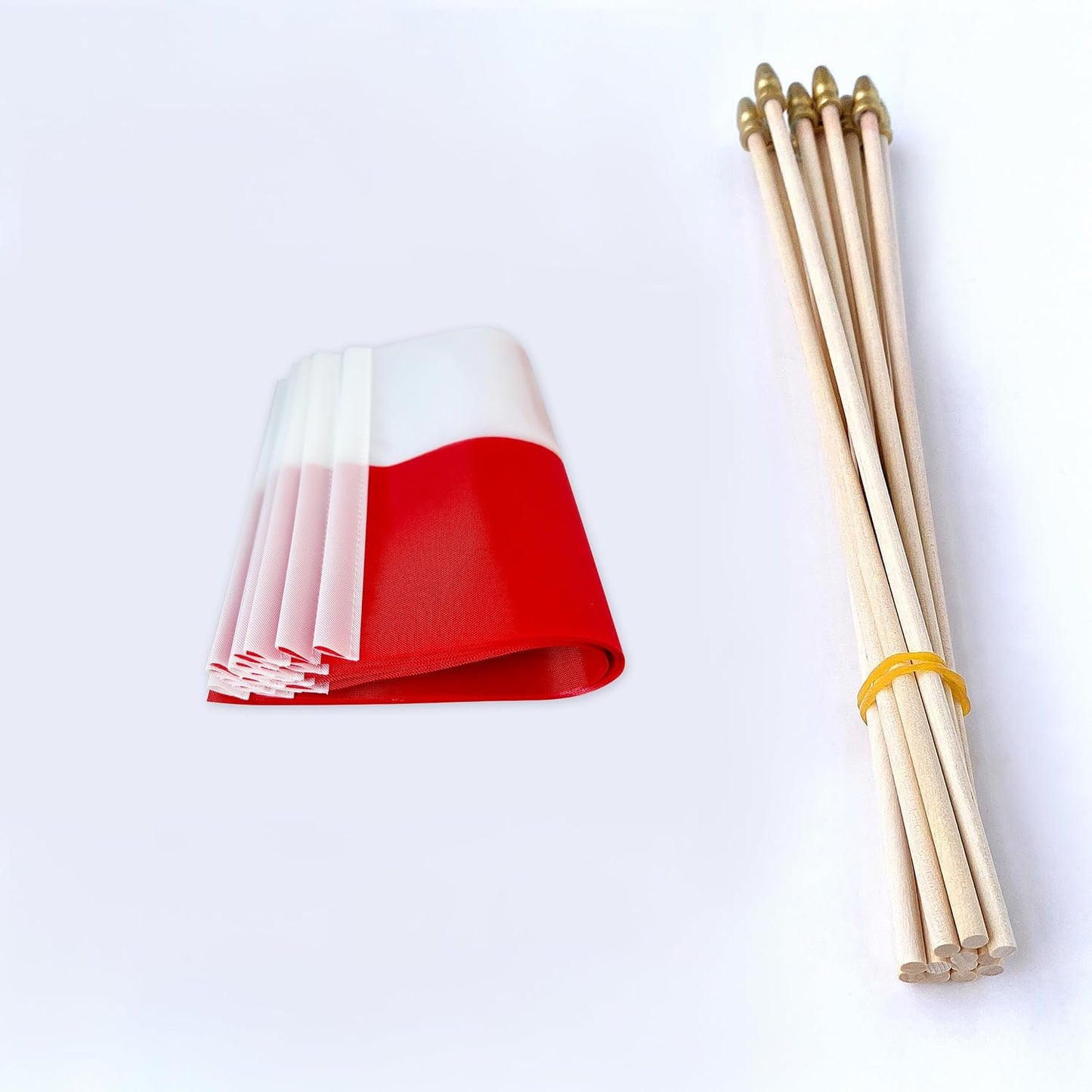 Banderas de mano con águila polaca 5x8pulg 12uds