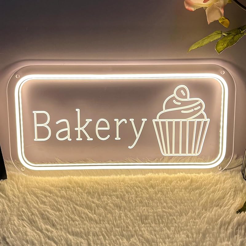Señal neón LED para panadería y decoración de negocios