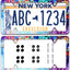 2 Pzas Marco Placa Matrícula Acero Inox Floral Abstracta