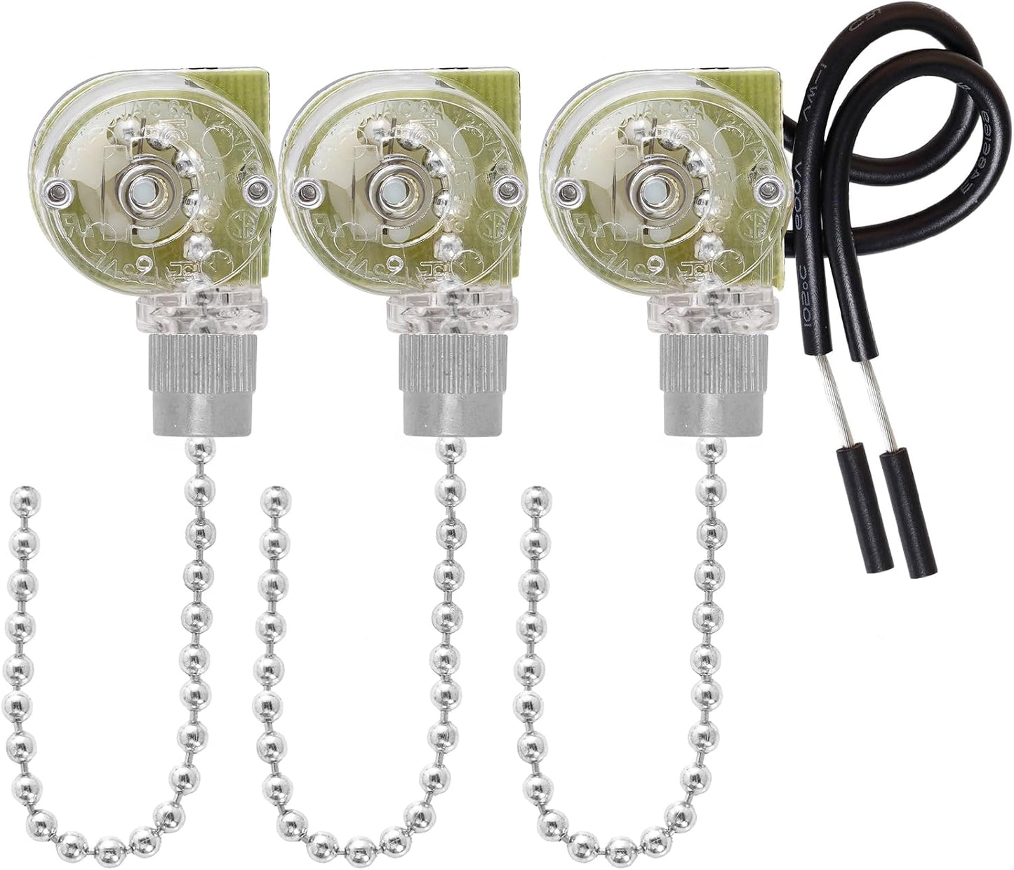 3 Pzas Interruptor Ventilador Techo ZE-109 Cadena Tracción