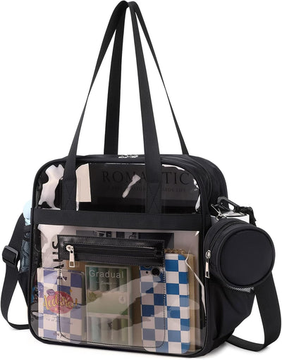 Bolsa transparente mujer 12x6x12pulg para estadios con bolsillos