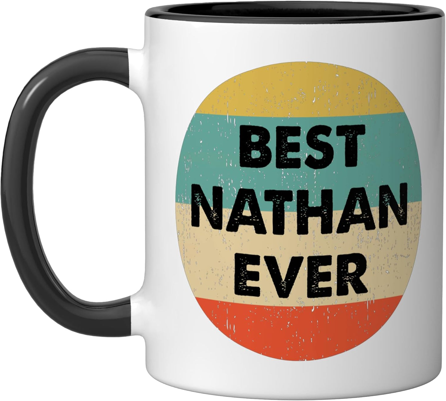 Taza Cerámica Nathan Name Negro/Blanco
