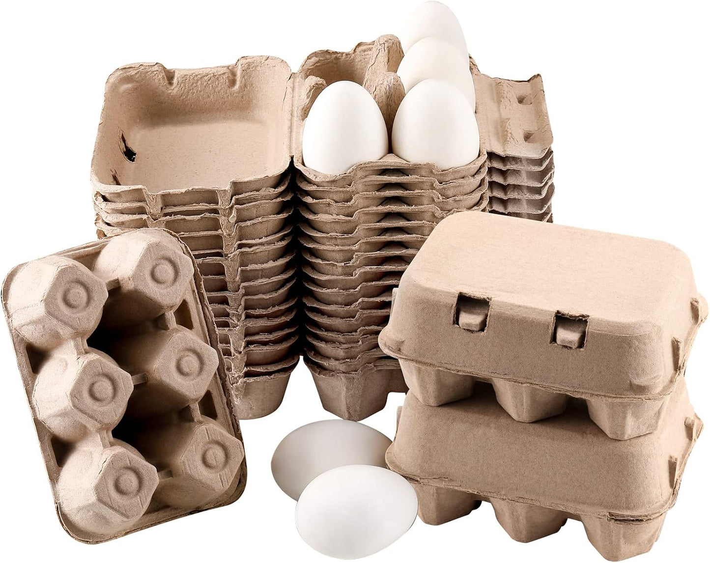 20 Cajas Cartón Huevos Jumbo Reutilizables para 6 Cajas Pollo