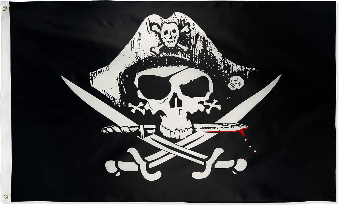 Bandera Jolly Roger 3x5ft poliéster resistente decoloración