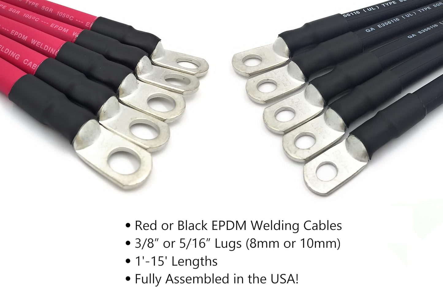 Cables batería 2 AWG para auto camión RV 1.5pies