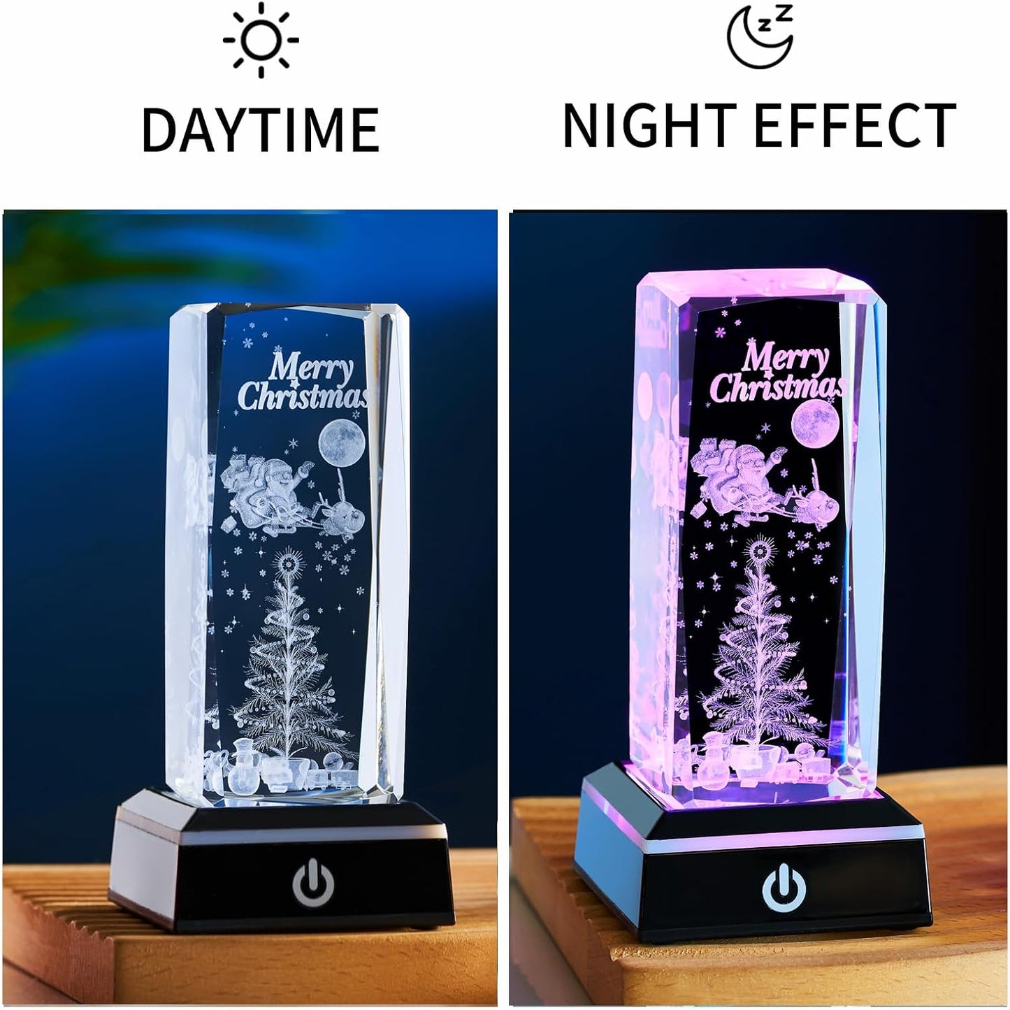 Lámpara cristal base led regalo navidad para mujer y hombre
