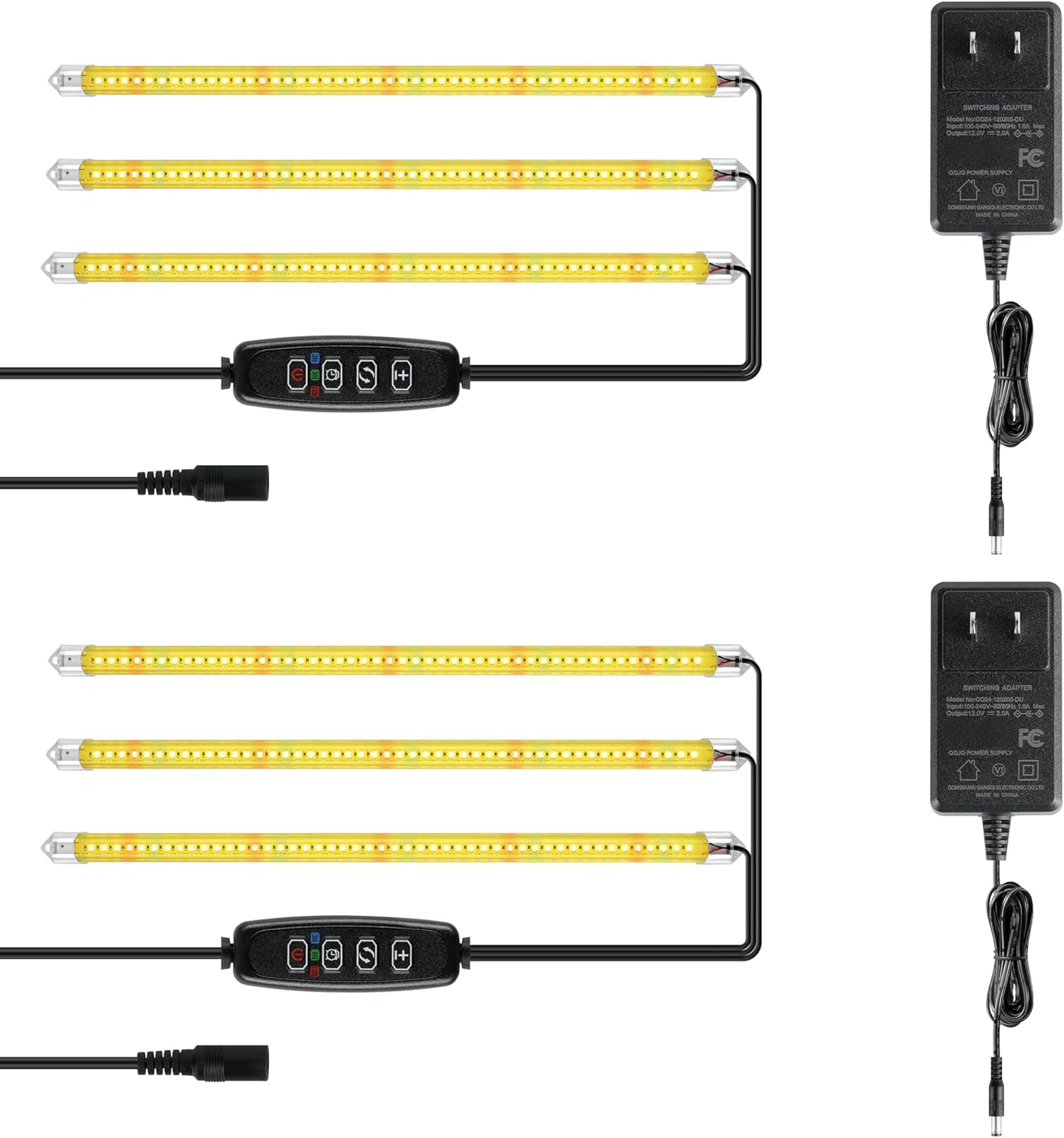 Pack 2 Luces LED Cultivo 40W Tiras Espectro Completo 10