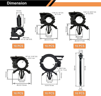 Set 60 Pzas Arnés Cableado Telar 1/4-3/4" Universal