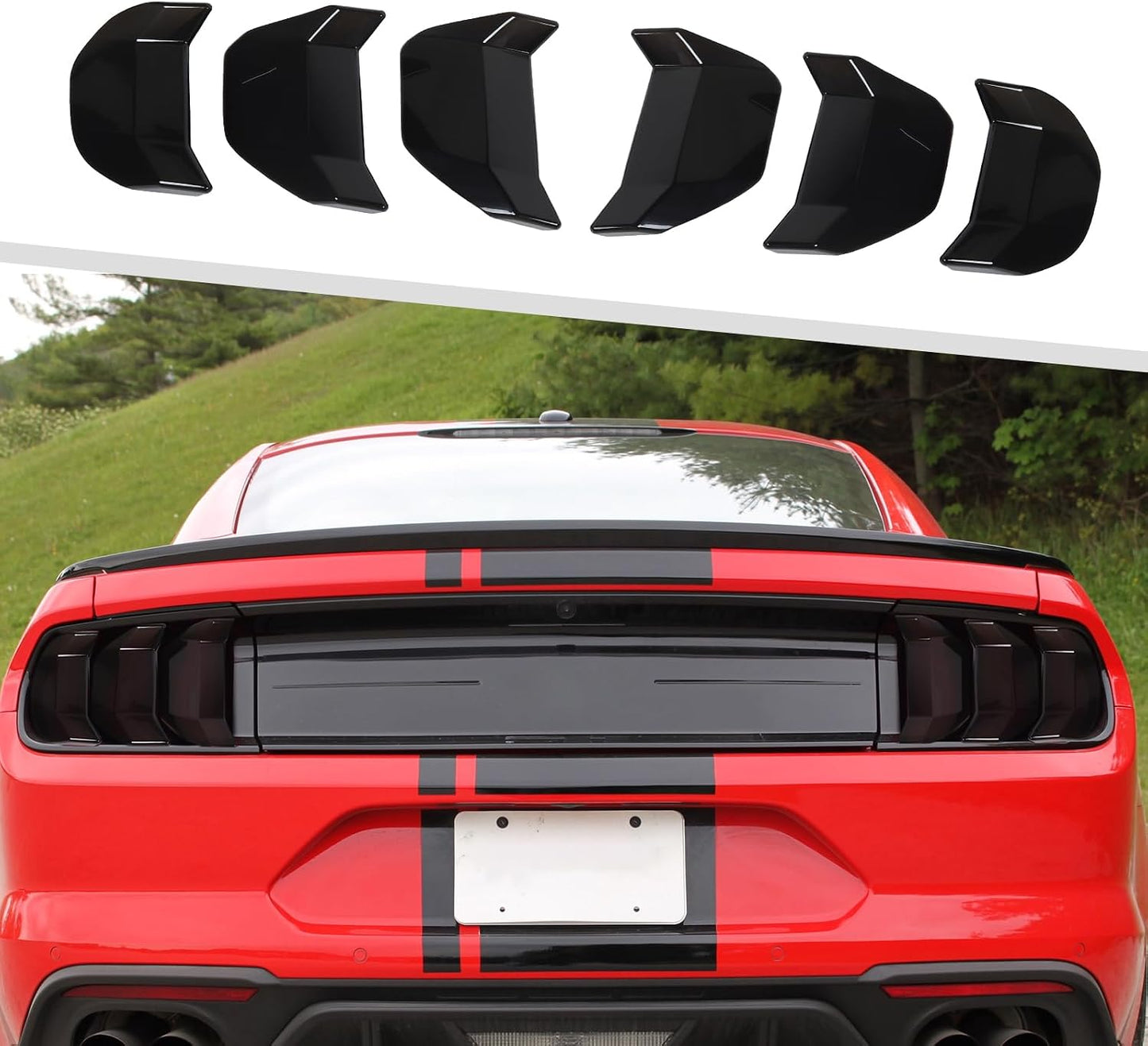 6 Pzas Cubiertas Luz Trasera Ford Mustang 18-23