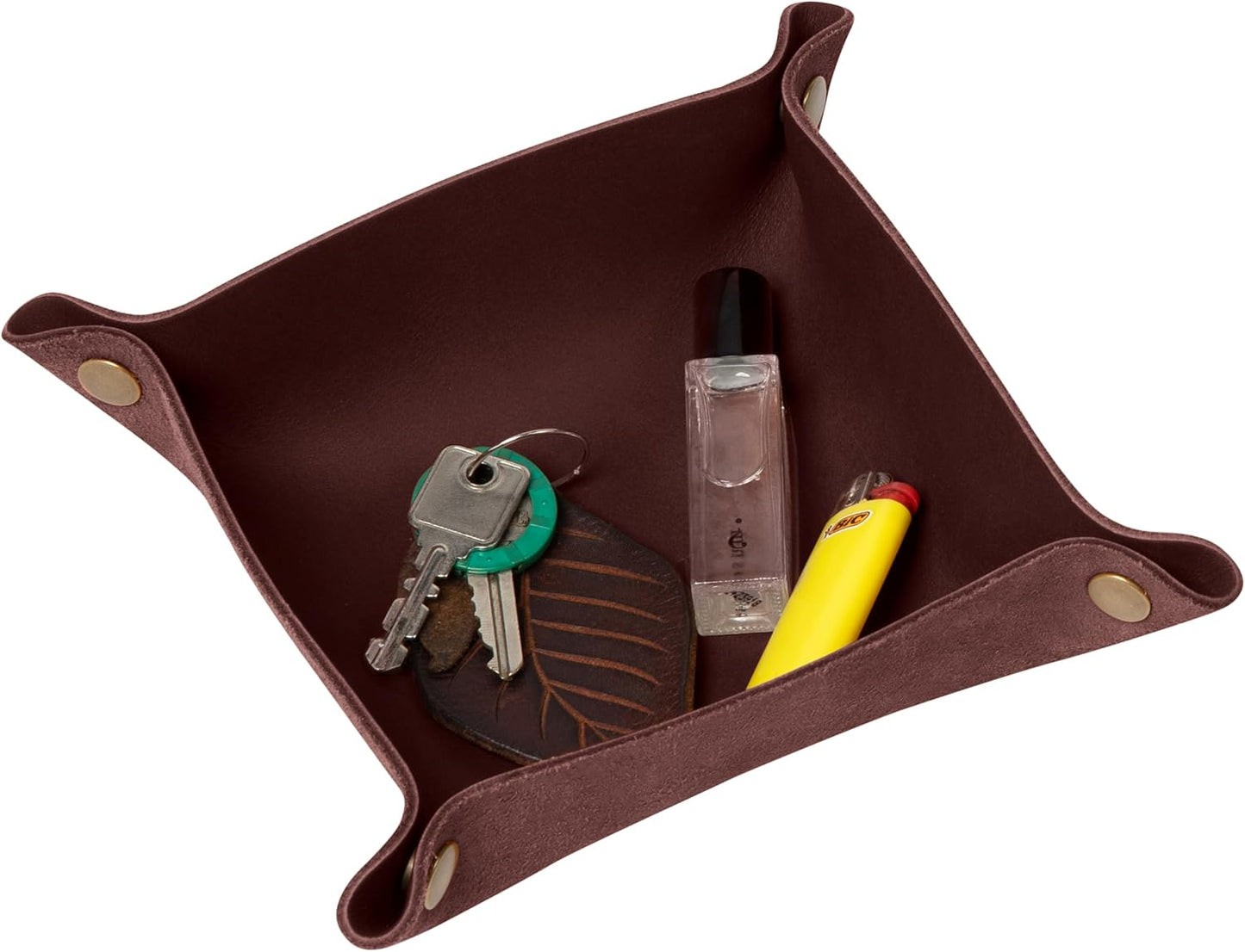 Bandeja valet cuero genuino organiz. escritorio 6x6"