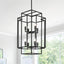 Candelabro negro 8 luces para techos altos vestíbulo