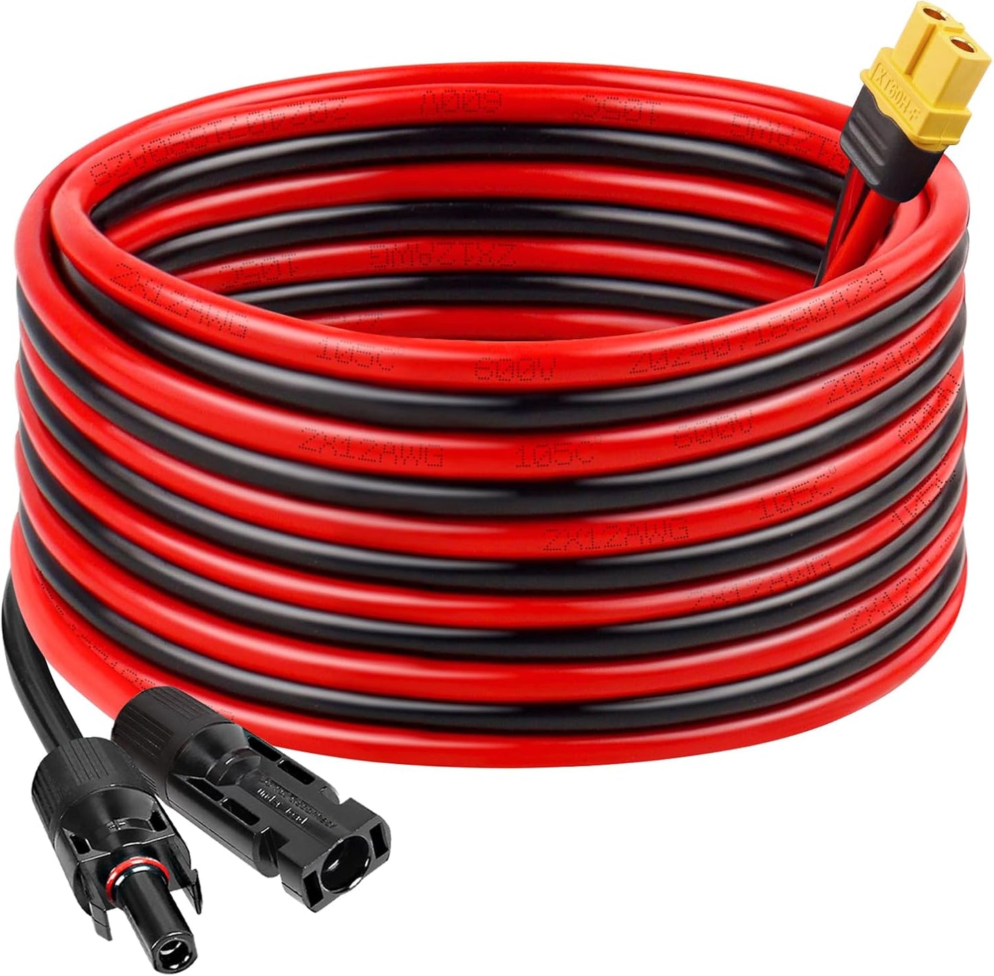 Cable XT60 20ft 12AWG para batería solar