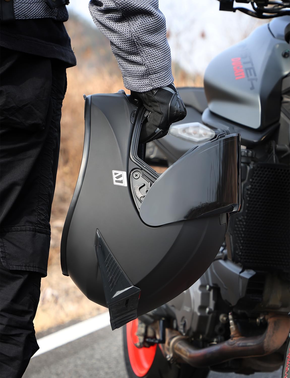 Casco integral motocicleta alerón diseño aerodinámico unisex