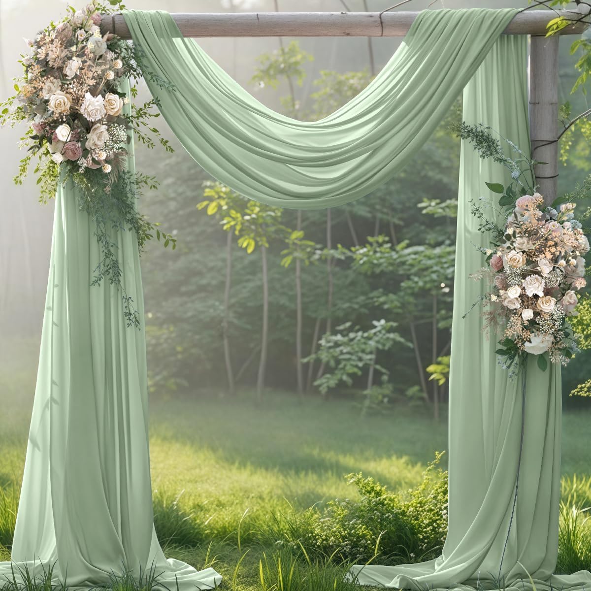 Tela drapeado arco boda 29x20pies cortinas transparentes