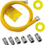 Kit tubería gas flexible 48pulg amarillo 6 adaptadores
