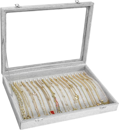 Caja organizadora collares 20 ganchos con tapa transparente