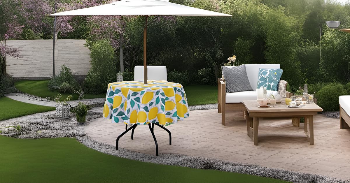 Mantel sombrilla patio redondo 60" color limón
