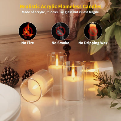 12 Velas LED Parpadeantes Sin Llama Temporizador 2x3pulg