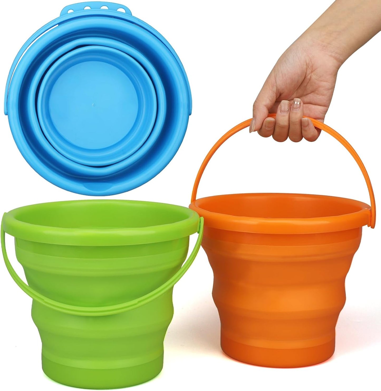 Cubo arena plegable jumbo con bolsa malla multiuso 3uds