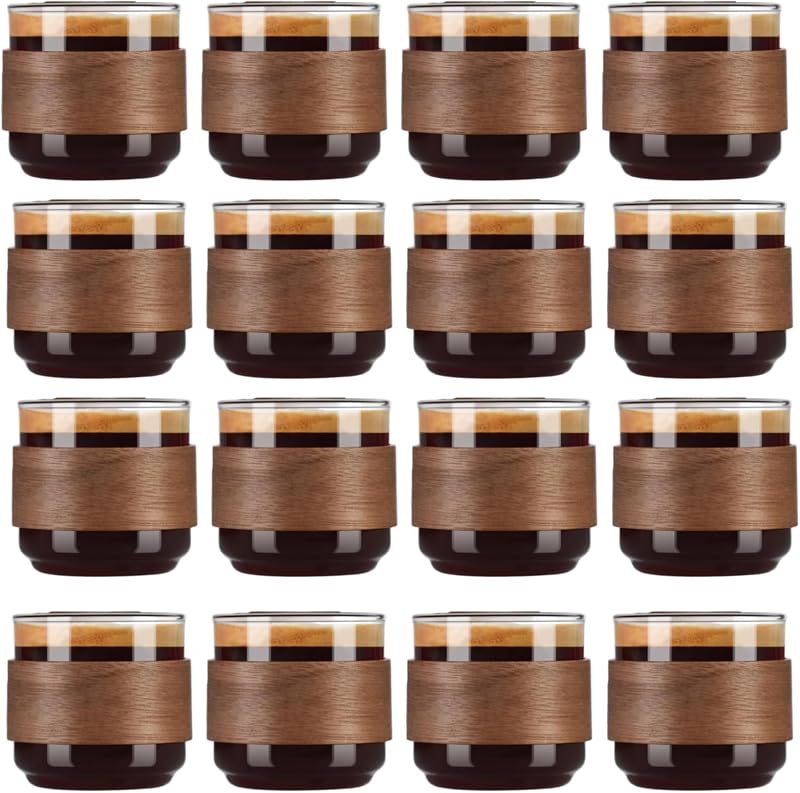 16 Pzas Tazas Espresso 5oz Vidrio Borosilicato Accesorios Café