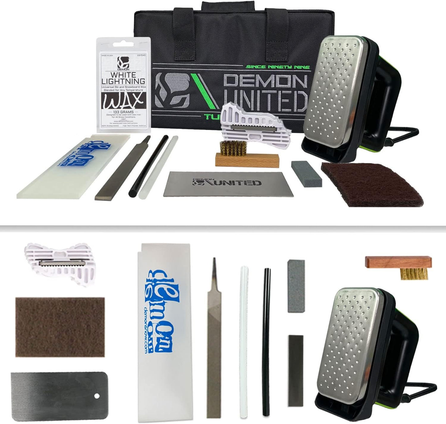 Kit afinación snowboard con hierro cera y perchas