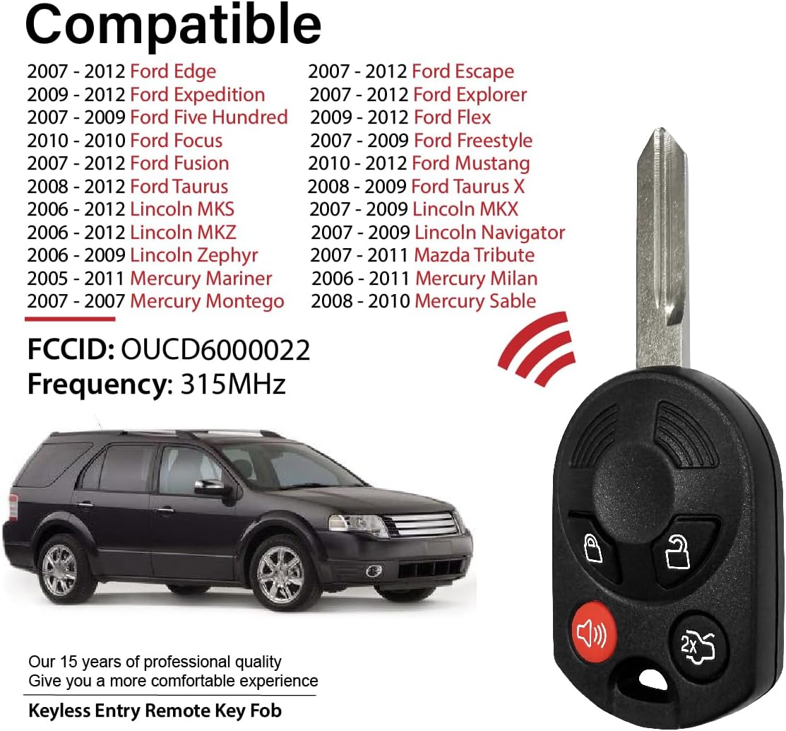 Repuesto control remoto Ford Edge Escape 4 botones