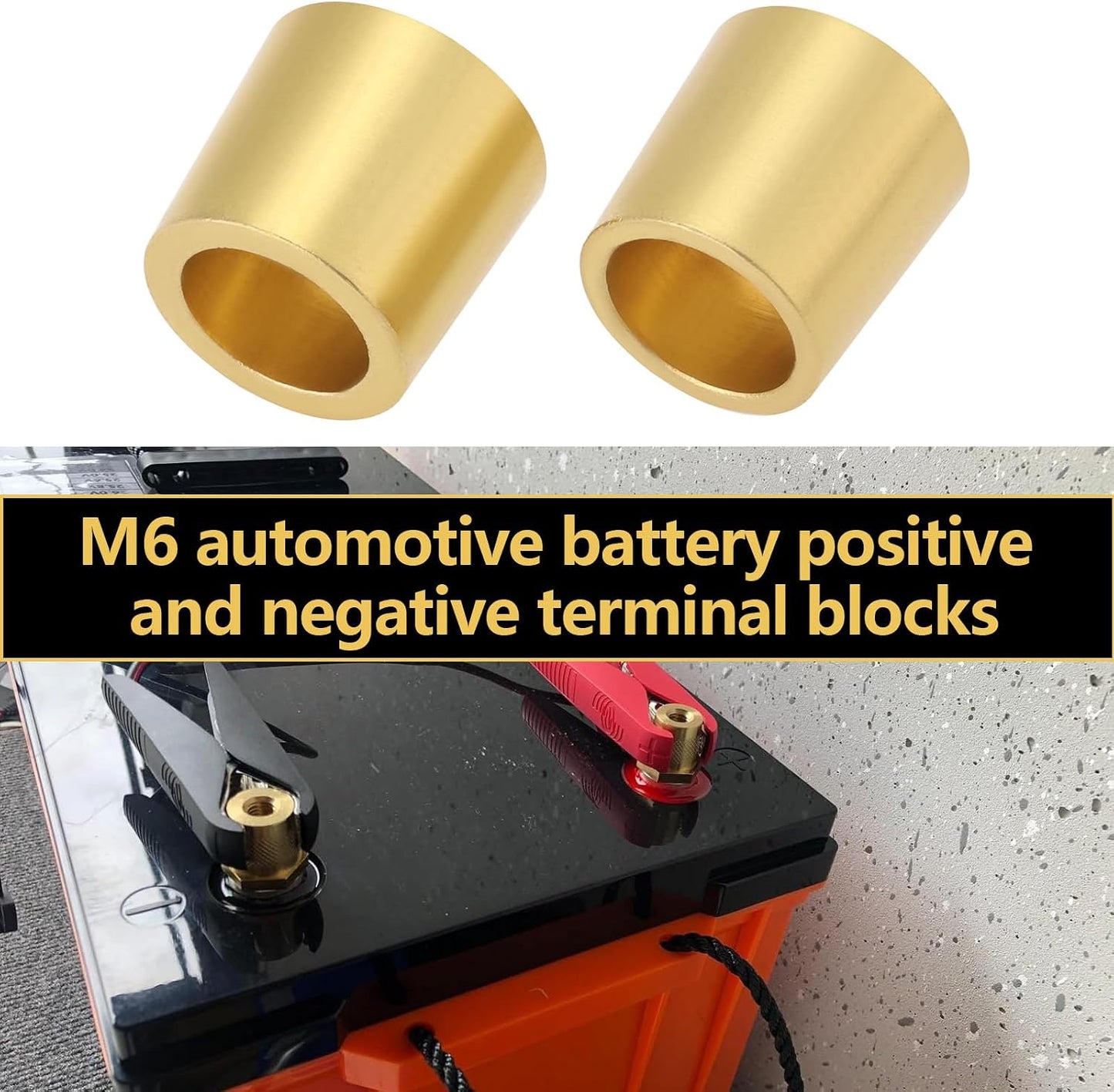 Adaptador poste batería M6 abrazaderas latón coche litio