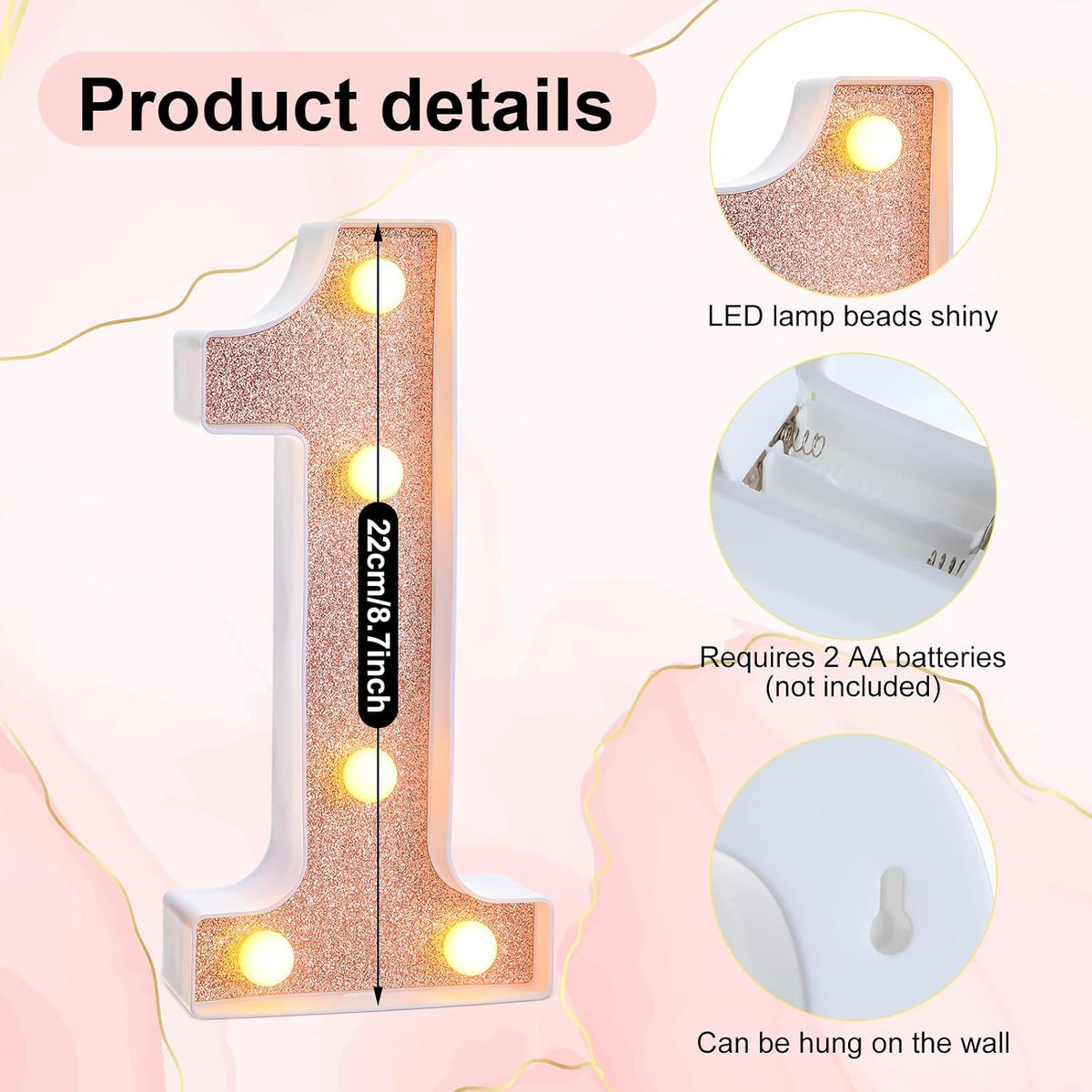 Letrero LED números decorativos para cumpleaños y fiestas