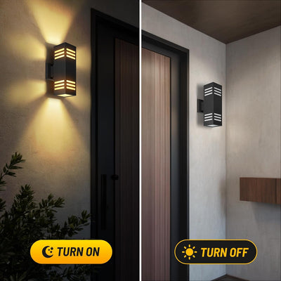 2 Luces Pared Exteriores IP65 Aluminio E26 Luz Cálida