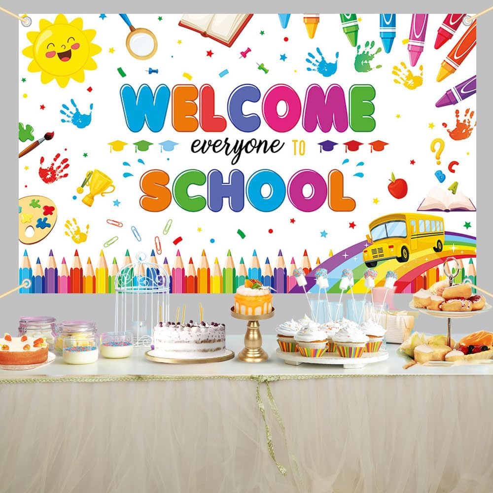 Cartel regreso a clases niños decoración fiesta jardín infantes
