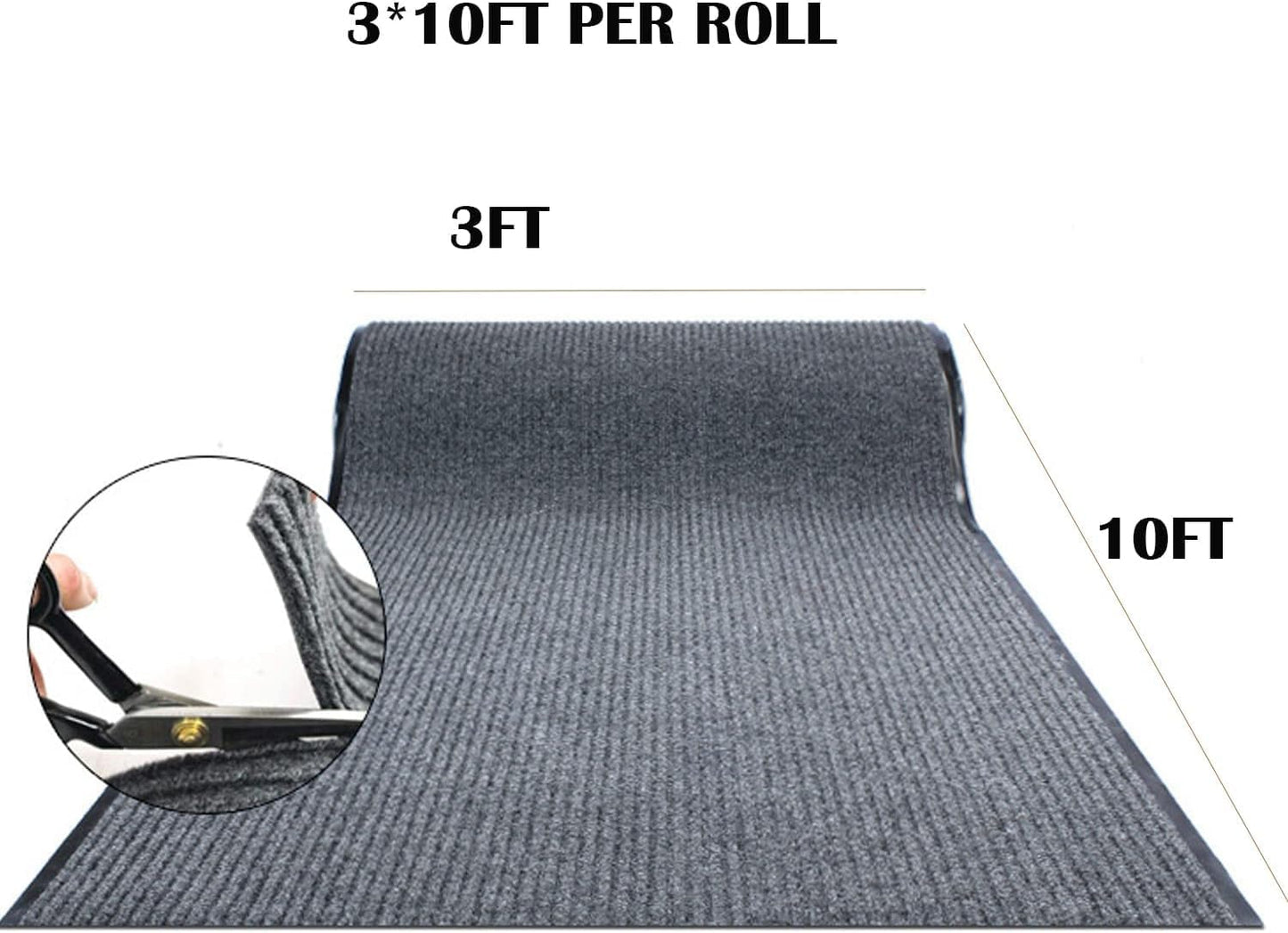 Alfombra pasillo comercial 3x10ft con respaldo goma