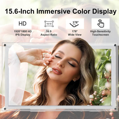 Marco fotos digital 15.6pulg WiFi tactil HD IPS 32GB