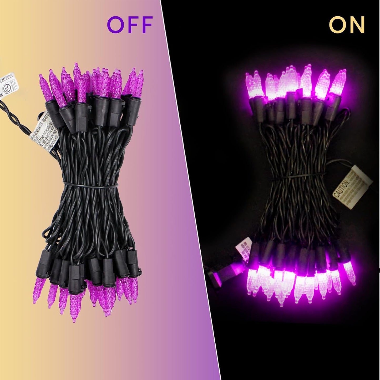 Guirnalda LED moradas 50 bombillas 18.6ft impermeables
