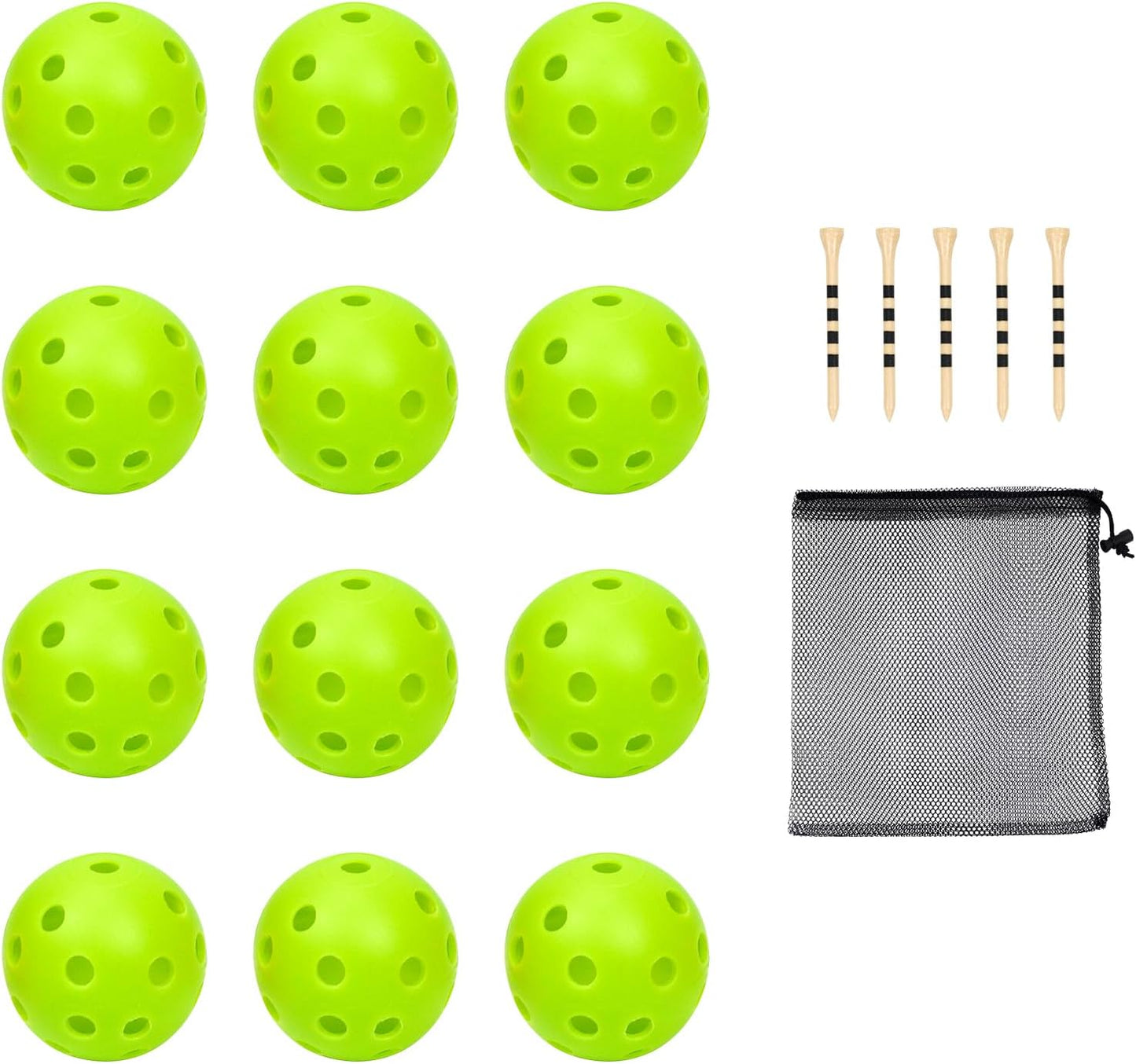 Pelotas golf plástico huecas con bolsa malla para práctica