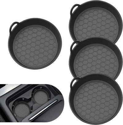 4 Pzas Posavasos Silicona Antiderrap 2.75pulg Coche