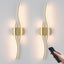 Aplique LED inalámbrico moderno dorado con control remoto