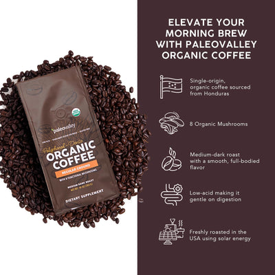 Café molido orgánico 10oz bajo en ácido rico en polifenoles