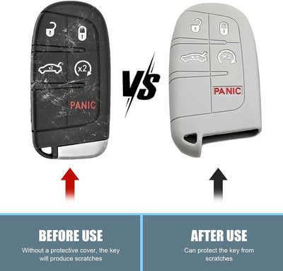 Funda silicona llave remota Jeep Dodge a prueba de caídas gris