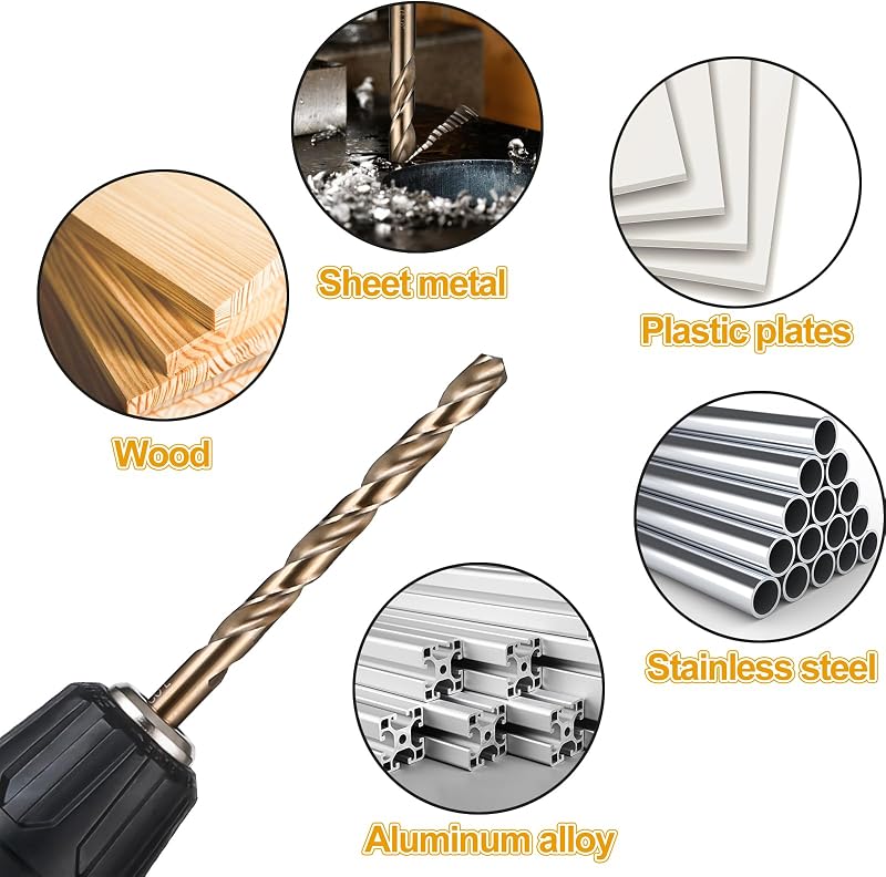Set 115 Pzas Brocas Cobalto M35 Acero Velocidad Alta
