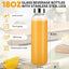6 Pzas Botellas Vidrio Jugo 18oz Tapas Herméticas Acero Inox