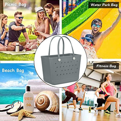 Bolsa playa extra grande de goma lavable para viaje y